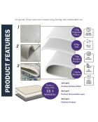 Tapis uni gris/bleu