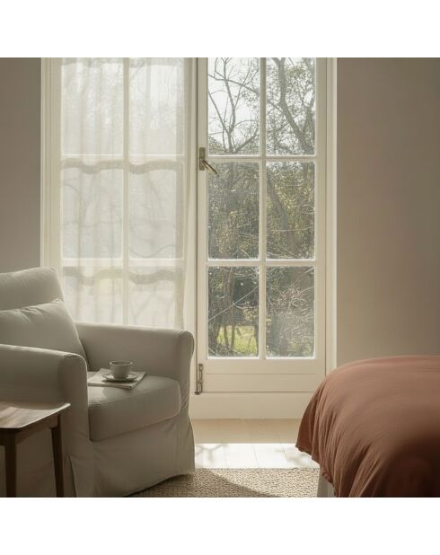 Rideau opacité faible avec ruban multiusage Aura blanc - 140x270 cm