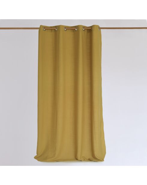 Rideau opacité élevée avec œillets Solace moutarde - 140x270 cm