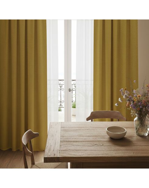 Rideau opacité élevée avec œillets Solace moutarde - 140x270 cm