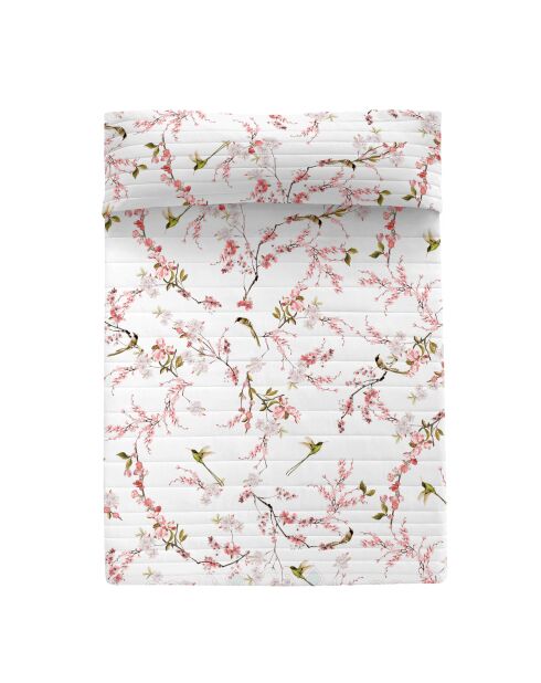 Colcha Sakura de algodón multicolor
