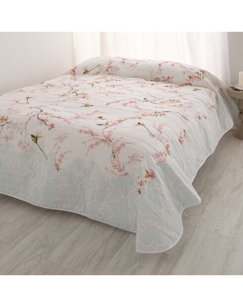 Colcha Sakura de algodón multicolor