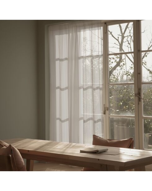 Rideau opacité faible avec ruban multiusage Nova blanc - 140x270 cm