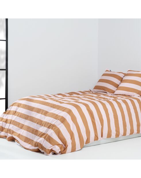 Housse de couette en coton Breton orange