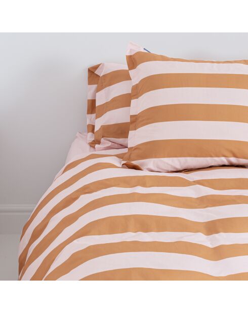 Housse de couette en coton Breton orange