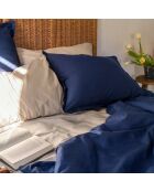 Housse de couette en coton Basic bleu marine