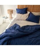 Housse de couette en coton Basic bleu marine