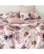 Housse de couette en coton White peonies multicolore