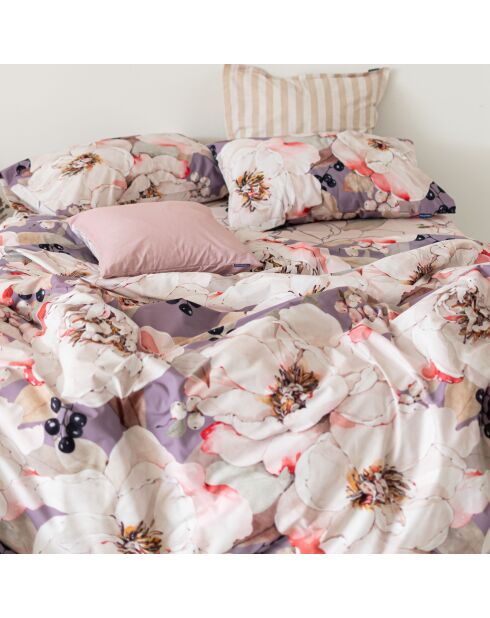 Housse de couette en coton White peonies multicolore