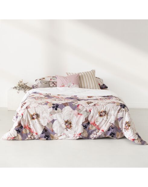 Housse de couette en coton White peonies multicolore