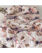 Housse de couette en coton White peonies multicolore