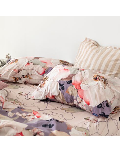 Housse de couette en coton White peonies multicolore
