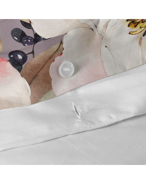 Housse de couette en coton White peonies multicolore