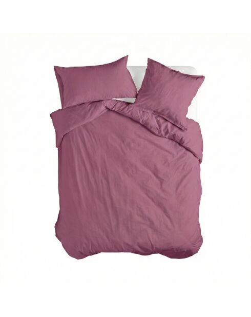 Housse de couette en coton Basic magenta