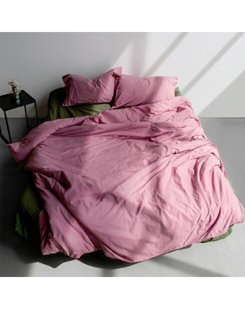 Housse de couette en coton Basic magenta