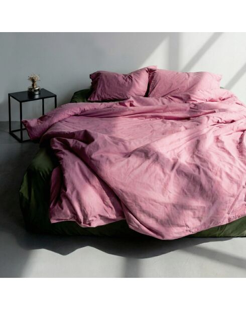 Housse de couette en coton Basic magenta