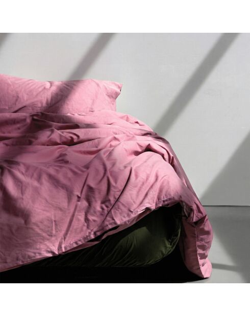 Housse de couette en coton Basic magenta