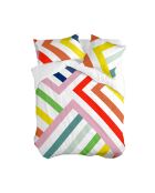 Housse de couette en coton Happy stripes multicolore