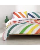 Housse de couette en coton Happy stripes multicolore
