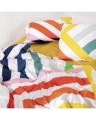 Housse de couette en coton Happy stripes multicolore