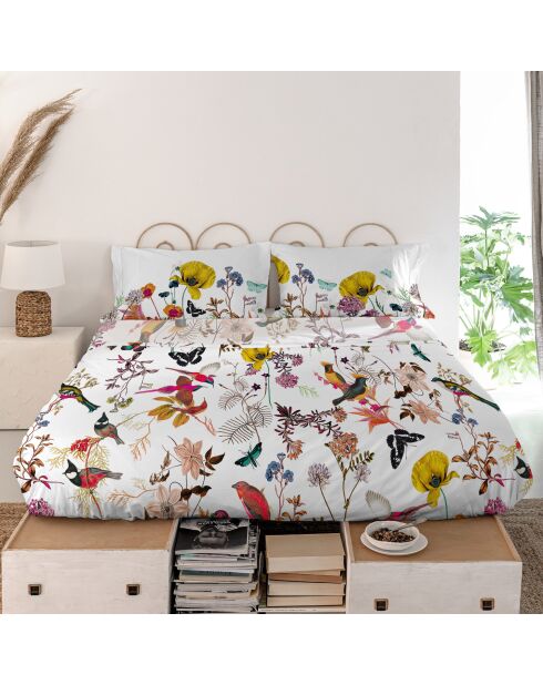 Drap en coton Birds of paradise multicolore