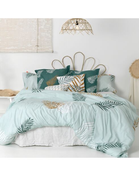 Housse de couette en coton Foliage mint multicolore