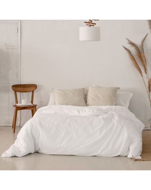 Housse de couette en coton Basic blanc