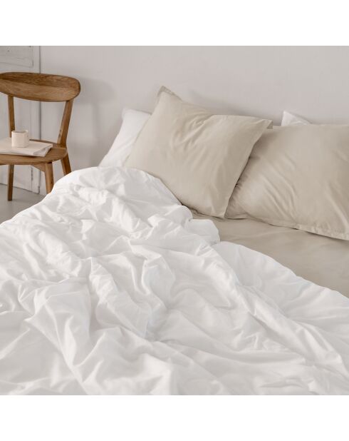Housse de couette en coton Basic blanc