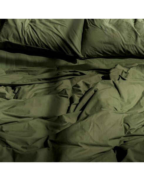 Housse de couette en coton Basic olive verte