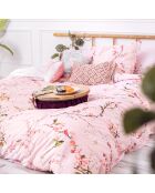 Housse de couette en coton Chinoiserie rose multicolore
