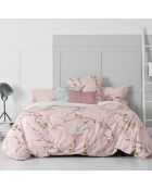 Housse de couette en coton Chinoiserie rose multicolore