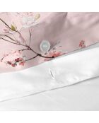 Housse de couette en coton Chinoiserie rose multicolore