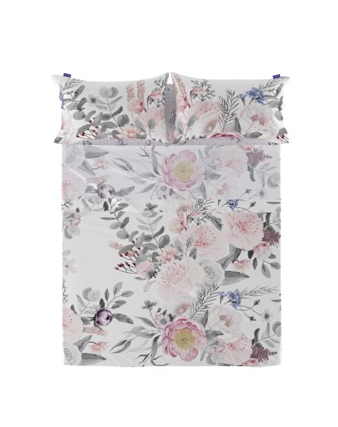 Drap en coton Delicate bouquet multicolore