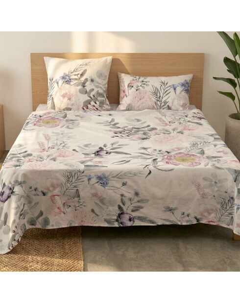 Drap en coton Delicate bouquet multicolore