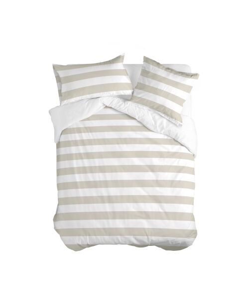 Housse de couette en coton Breton beige
