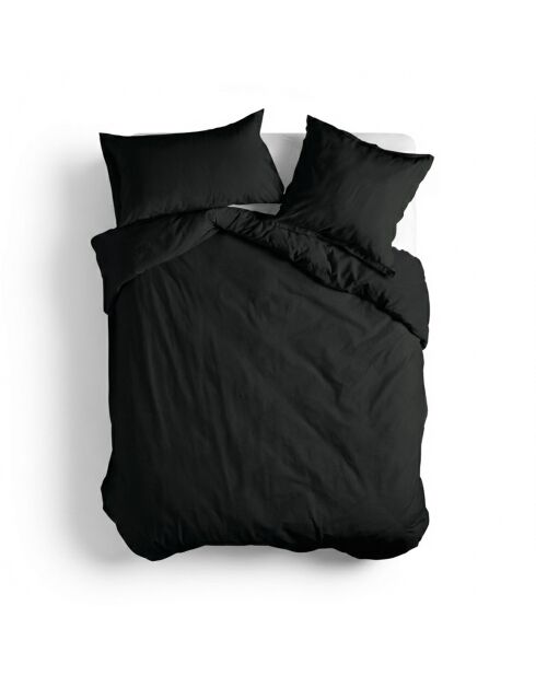 Housse de couette en coton Basic noir