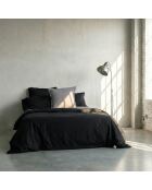 Housse de couette en coton Basic noir