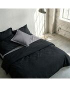 Housse de couette en coton Basic noir