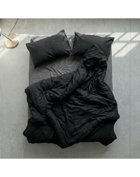 Housse de couette en coton Basic noir