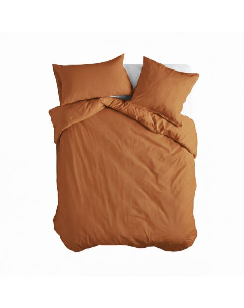 Housse de couette en coton Basic terre cuite