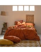 Housse de couette en coton Basic terre cuite