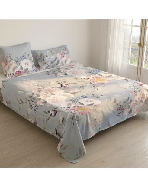 Drap en coton Soft bouquet multicolore