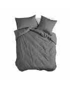 Housse de couette en coton Basic gris foncé