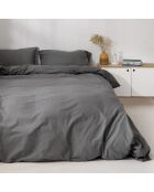 Housse de couette en coton Basic gris foncé