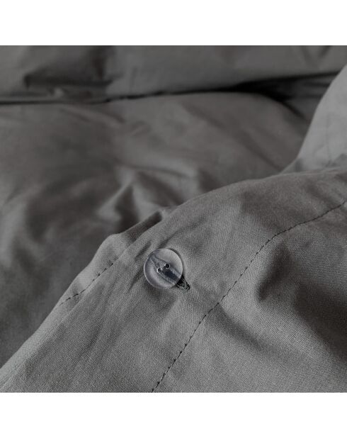 Housse de couette en coton Basic gris foncé