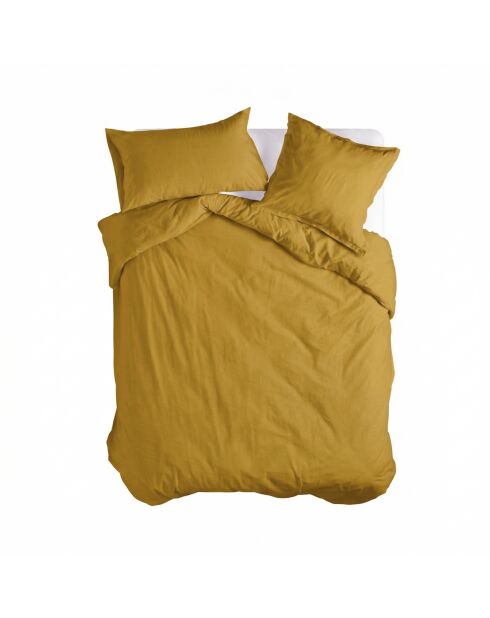 Housse de couette en coton Basic moutarde