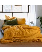 Housse de couette en coton Basic moutarde