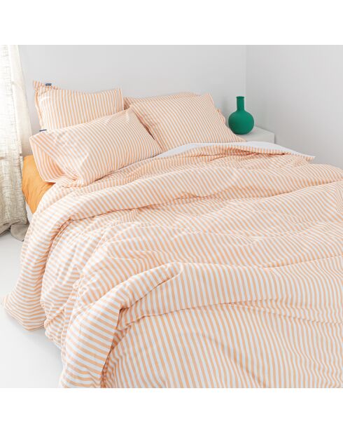 Housse de couette en coton Layering pêche