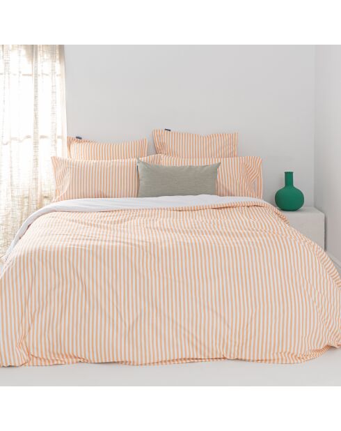 Housse de couette en coton Layering pêche