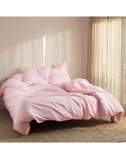 Housse de couette en coton Basic rose pâle